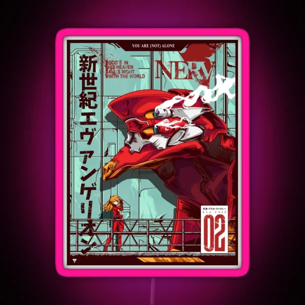 Evangelion EVA 02 Color Poster RGB Neon Sign