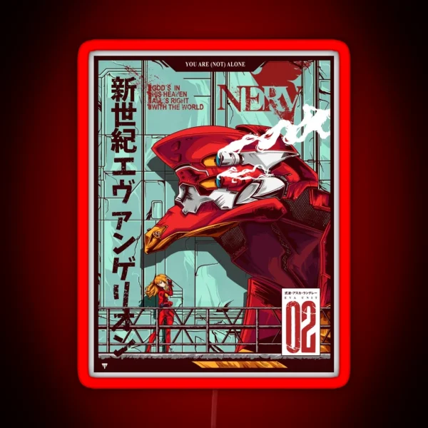 Evangelion EVA 02 Color Poster RGB Neon Sign