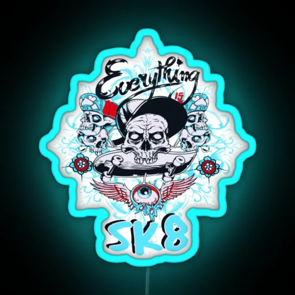 Everything Skateboard Sk8 RGB Neon Sign
