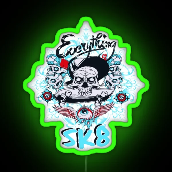 Everything Skateboard Sk8 RGB Neon Sign