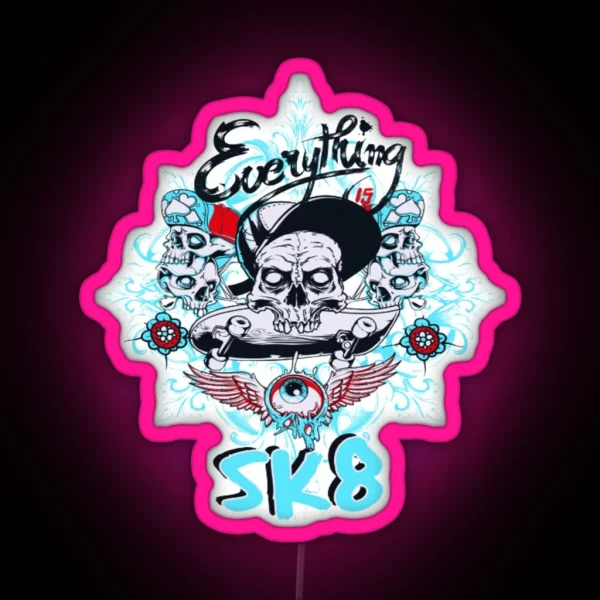 Everything Skateboard Sk8 RGB Neon Sign