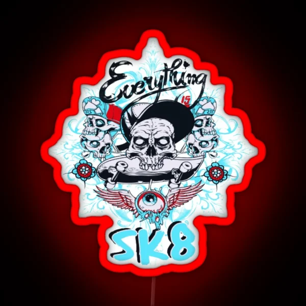 Everything Skateboard Sk8 RGB Neon Sign