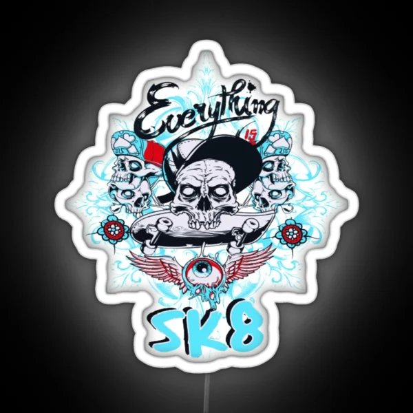 Everything Skateboard Sk8 RGB Neon Sign