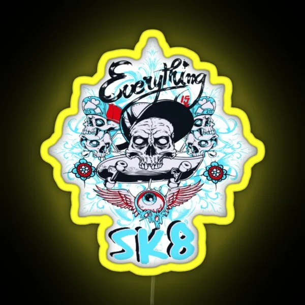 Everything Skateboard Sk8 RGB Neon Sign