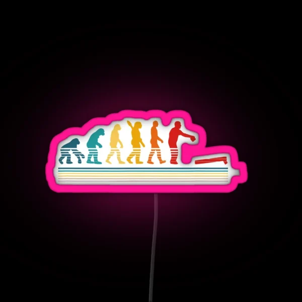 Evolution Of Cornhole In Retro Colors For RGB Neon Sign