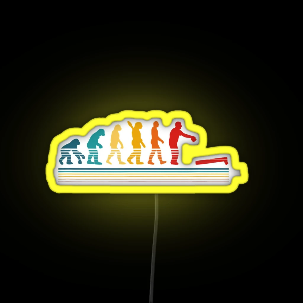 Evolution Of Cornhole In Retro Colors For RGB Neon Sign