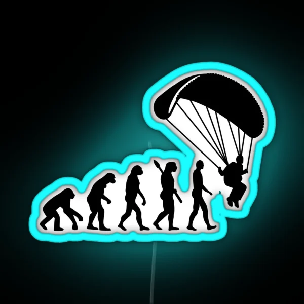 Evolution Skydiving Parachute Jumping RGB Neon Sign