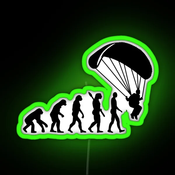 Evolution Skydiving Parachute Jumping RGB Neon Sign