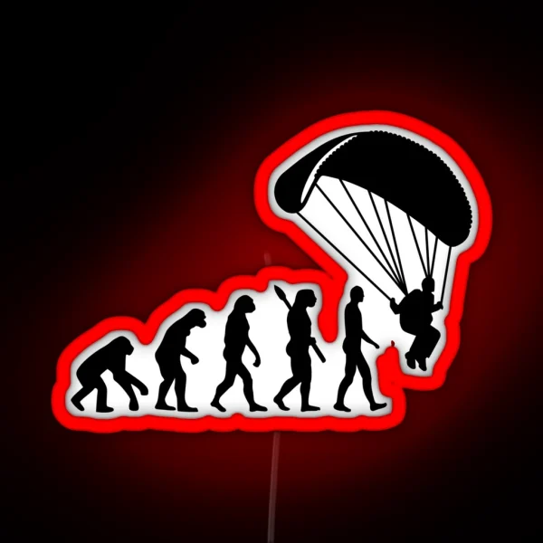 Evolution Skydiving Parachute Jumping RGB Neon Sign