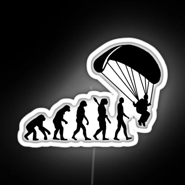 Evolution Skydiving Parachute Jumping RGB Neon Sign