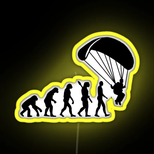 Evolution Skydiving Parachute Jumping RGB Neon Sign