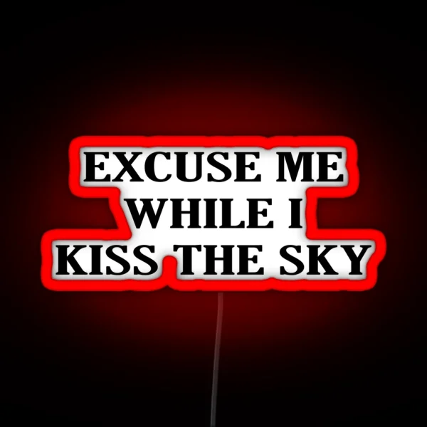 Excuse Me While I Kiss The Sky RGB Neon Sign