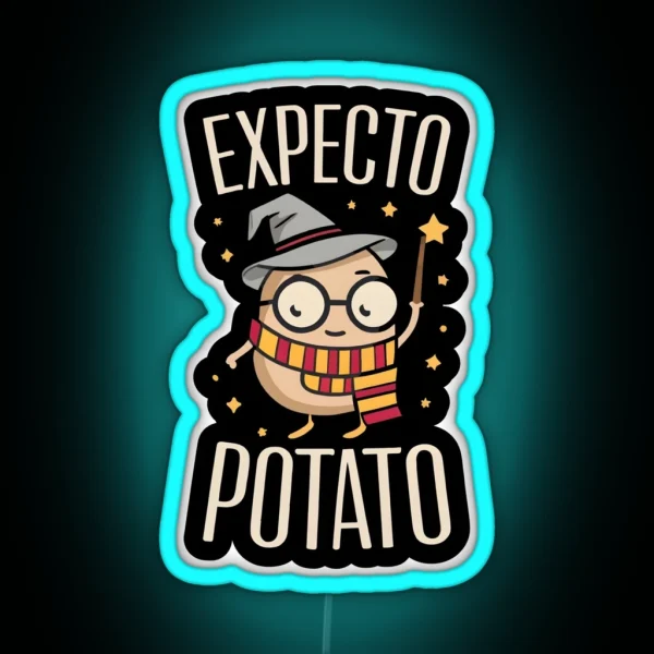 Expecto Potato Wizard Funny RGB Neon Sign