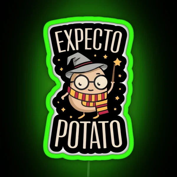 Expecto Potato Wizard Funny RGB Neon Sign