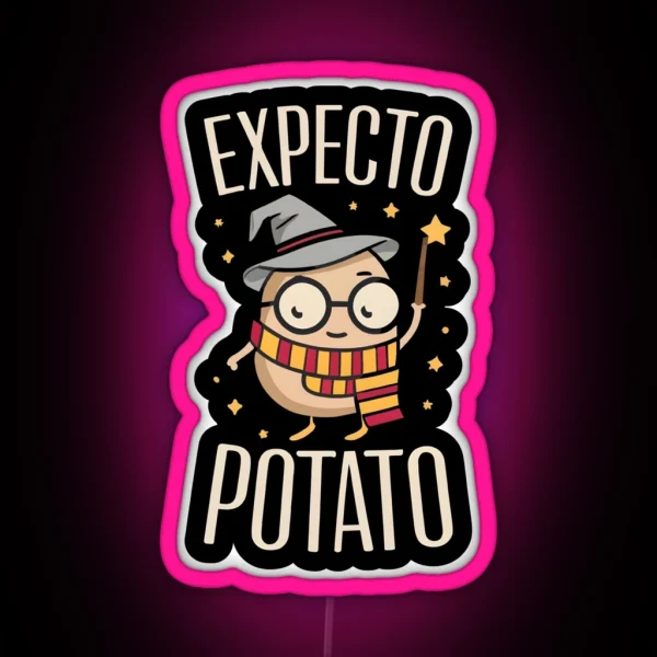 Expecto Potato Wizard Funny RGB Neon Sign