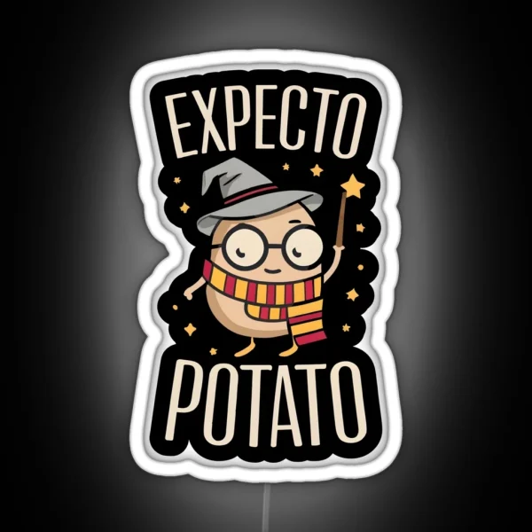 Expecto Potato Wizard Funny RGB Neon Sign