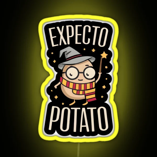 Expecto Potato Wizard Funny RGB Neon Sign