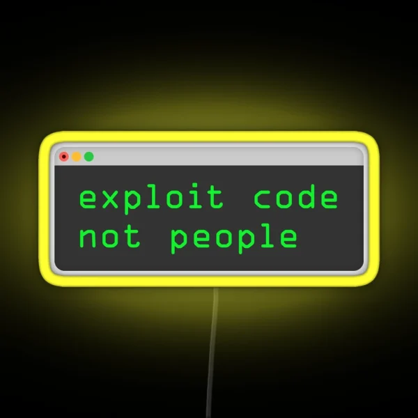Exploit Code Not People RGB Neon Sign