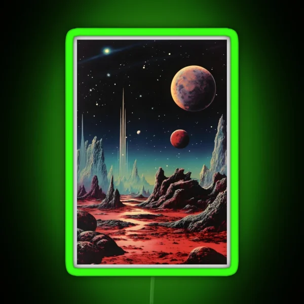 Extraterrestrial Landscape Of Uncharted Planet Surface RGB Neon Sign