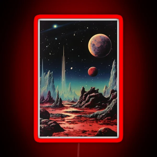 Extraterrestrial Landscape Of Uncharted Planet Surface RGB Neon Sign