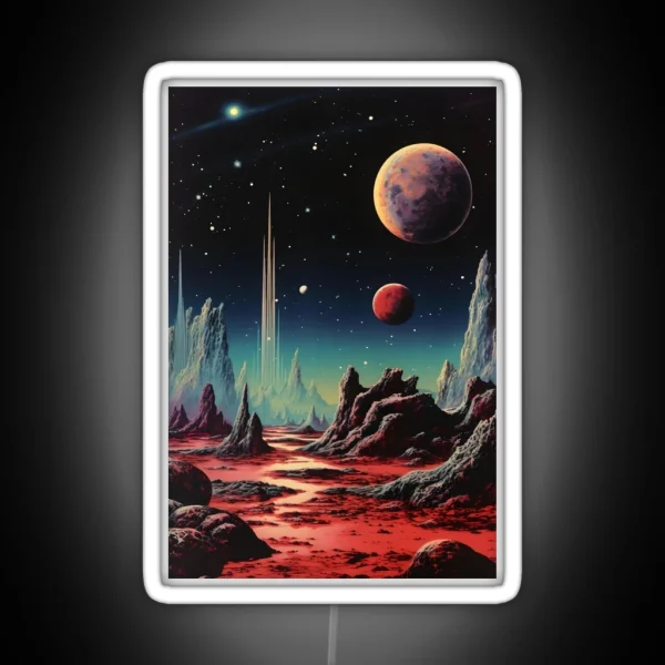 Extraterrestrial Landscape Of Uncharted Planet Surface RGB Neon Sign