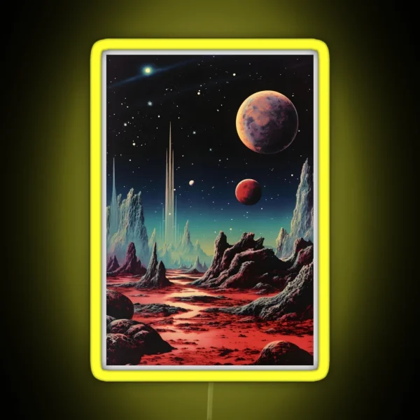 Extraterrestrial Landscape Of Uncharted Planet Surface RGB Neon Sign