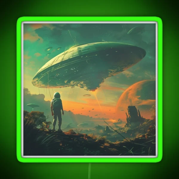 Extraterrestrial Utopia Alien Encounter On Earth RGB Neon Sign
