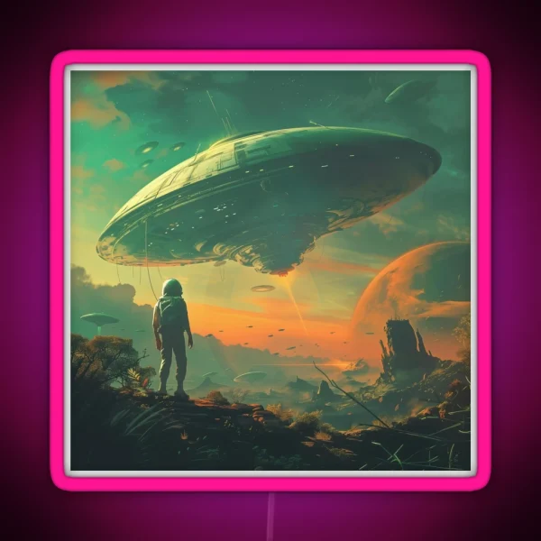 Extraterrestrial Utopia Alien Encounter On Earth RGB Neon Sign