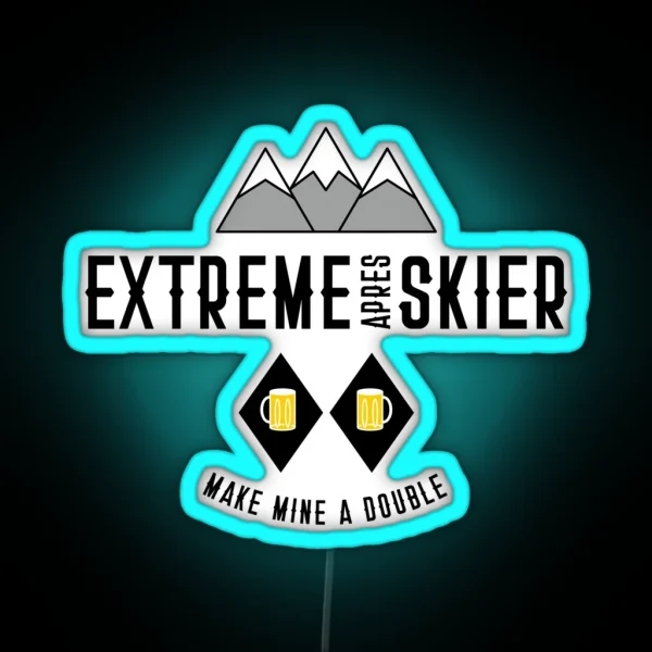 Extreme Apres Skier RGB Neon Sign
