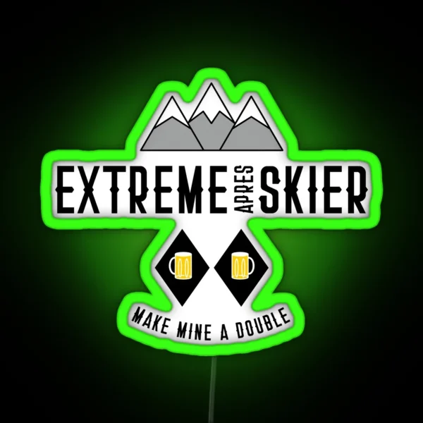 Extreme Apres Skier RGB Neon Sign