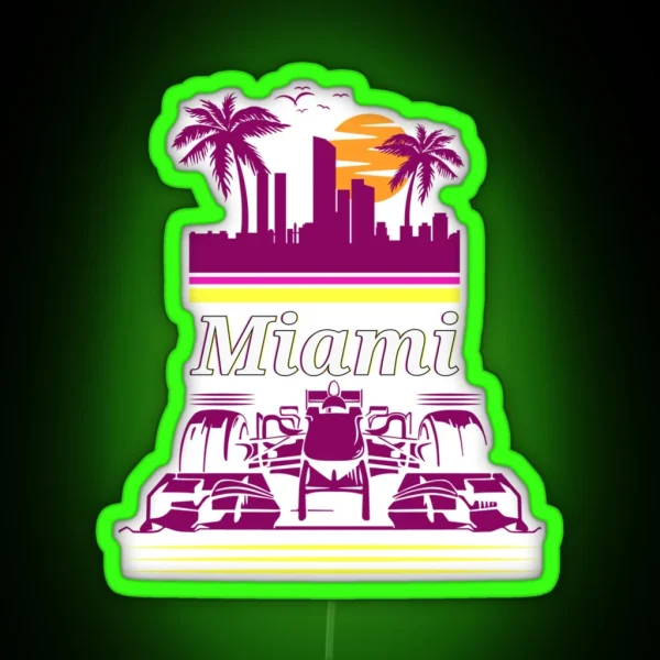F 1 Miami Gp Aqua RGB Neon Sign