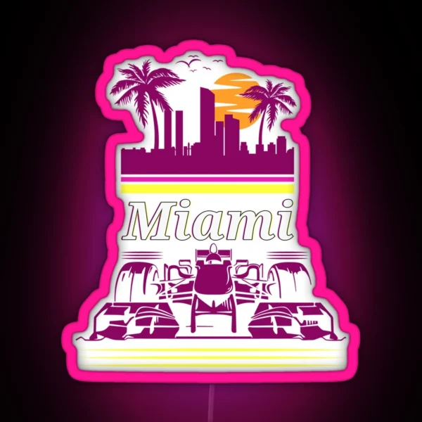 F 1 Miami Gp Aqua RGB Neon Sign
