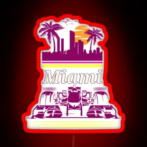 F 1 Miami Gp Aqua RGB Neon Sign