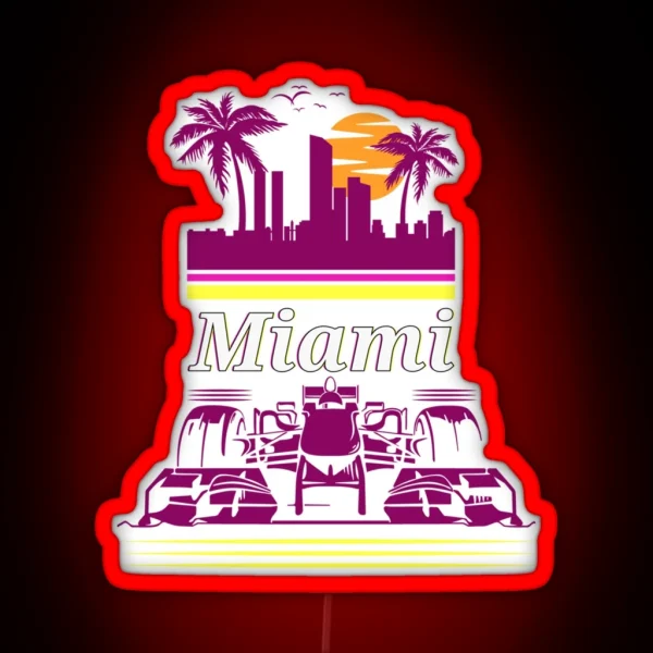 F 1 Miami Gp Aqua RGB Neon Sign