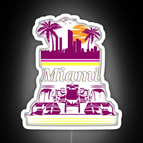 F 1 Miami Gp Aqua RGB Neon Sign
