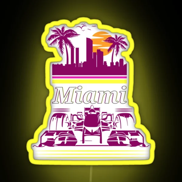 F 1 Miami Gp Aqua RGB Neon Sign