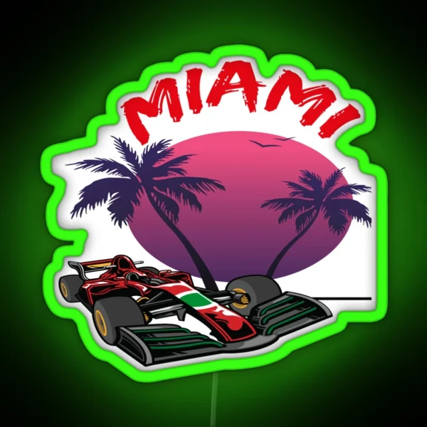 F 1 Miami Gp Aqua RGB Neon Sign