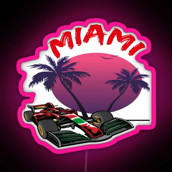 F 1 Miami Gp Aqua RGB Neon Sign