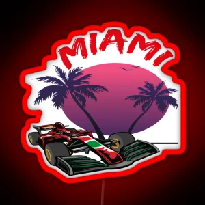 F 1 Miami Gp Aqua RGB Neon Sign