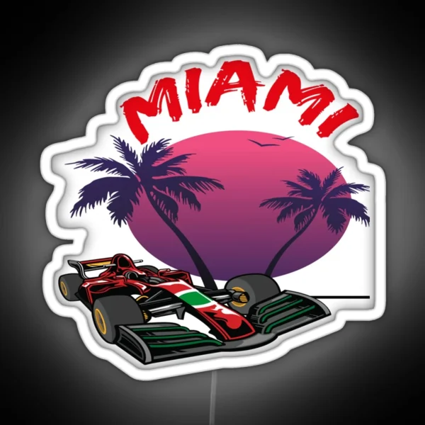 F 1 Miami Gp Aqua RGB Neon Sign