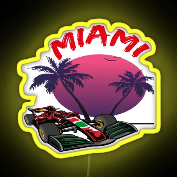 F 1 Miami Gp Aqua RGB Neon Sign