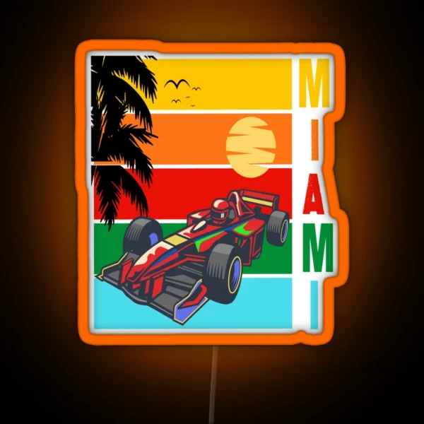 F 1 Miami Gp Aqua RGB Neon Sign