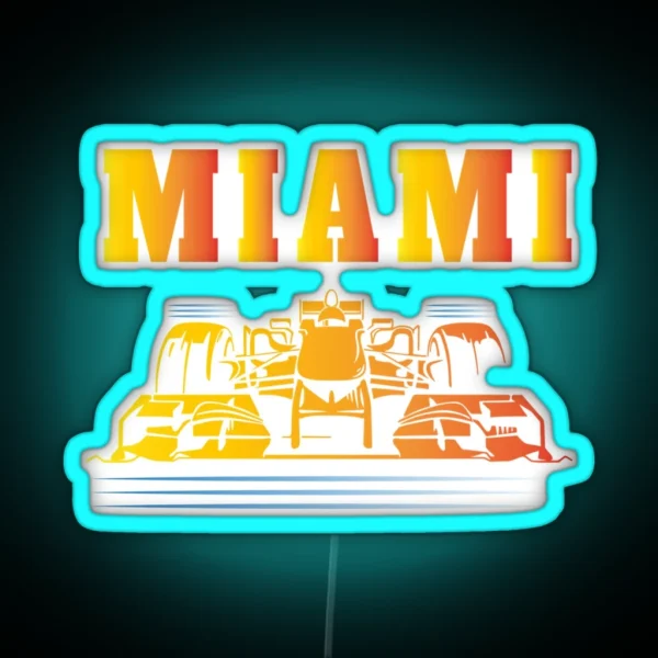 F 1 Miami Gp Aqua RGB Neon Sign