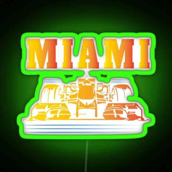 F 1 Miami Gp Aqua RGB Neon Sign