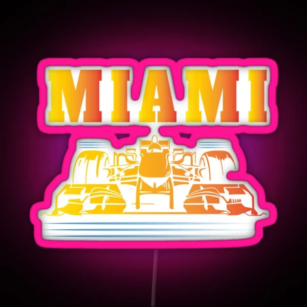 F 1 Miami Gp Aqua RGB Neon Sign