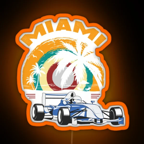 F 1 Miami Gp Aqua RGB Neon Sign