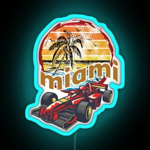 F 1 Miami Gp Aqua RGB Neon Sign