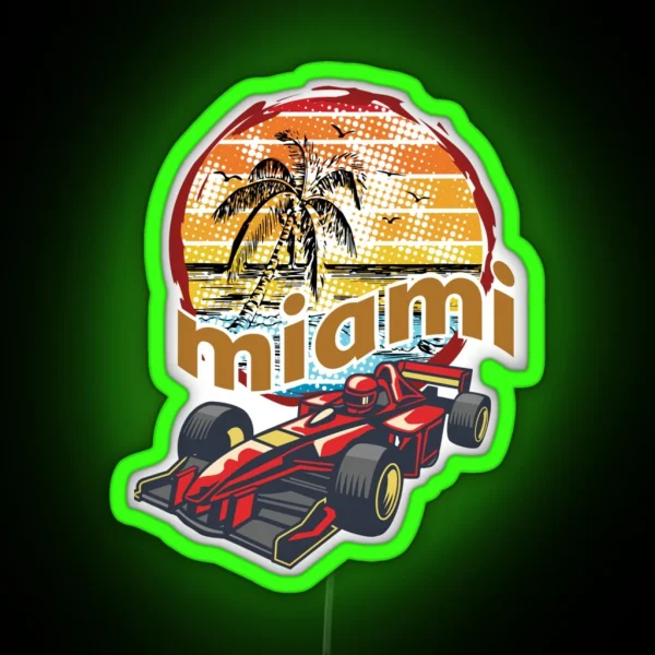 F 1 Miami Gp Aqua RGB Neon Sign