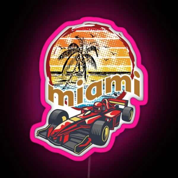 F 1 Miami Gp Aqua RGB Neon Sign