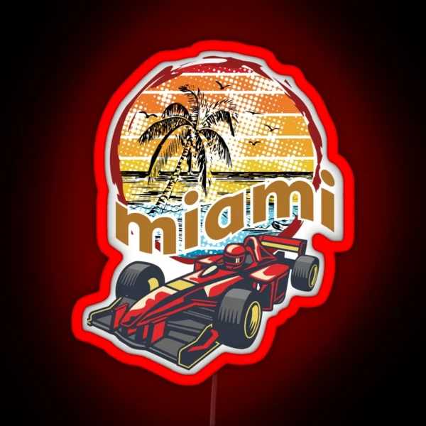 F 1 Miami Gp Aqua RGB Neon Sign